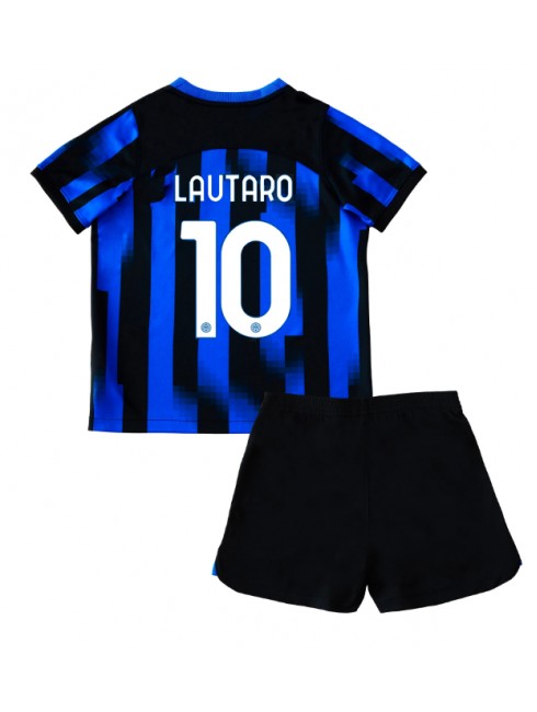 Billige Inter Milan Lautaro Martinez #10 Hjemmedraktsett Barn 2023-24 Kortermet (+ Korte bukser)